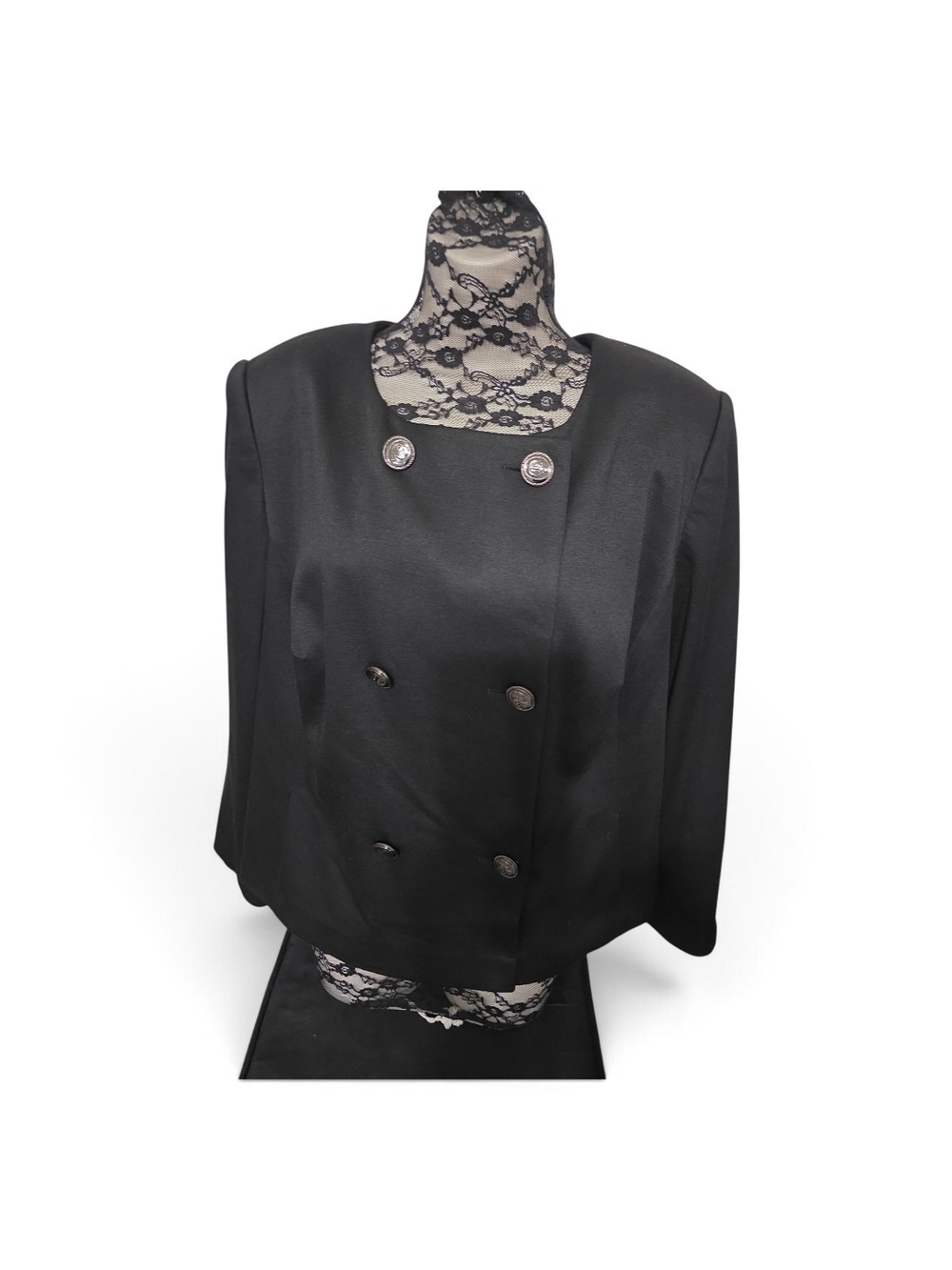 John Meyer Classic Black Double-Breasted Women's Jacket Blazer 16W